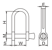 板式D型卸扣標注